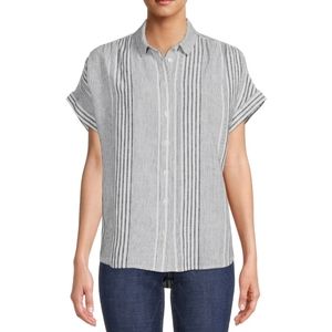 TIME and TRU Women's Shirt/Blouse with Roll Cuff Short Sleeves